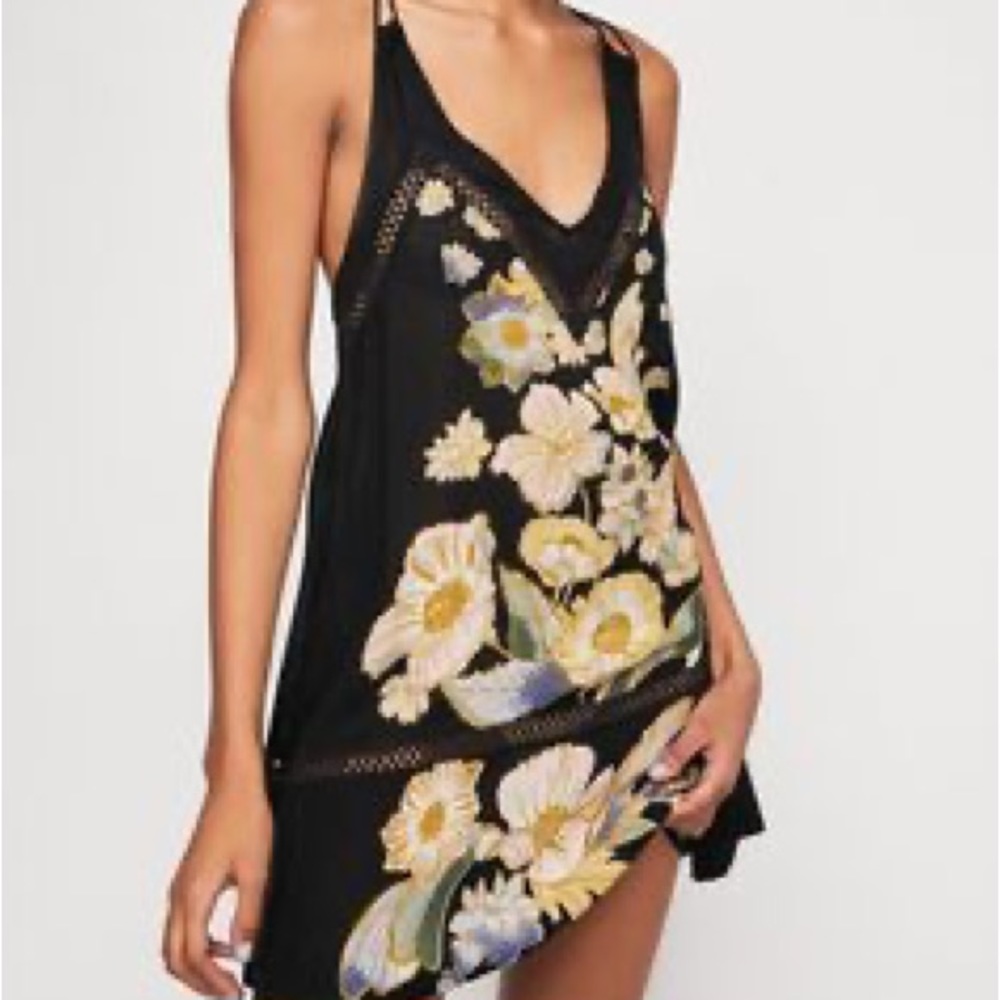 Free people floral willow dress tunic size XS